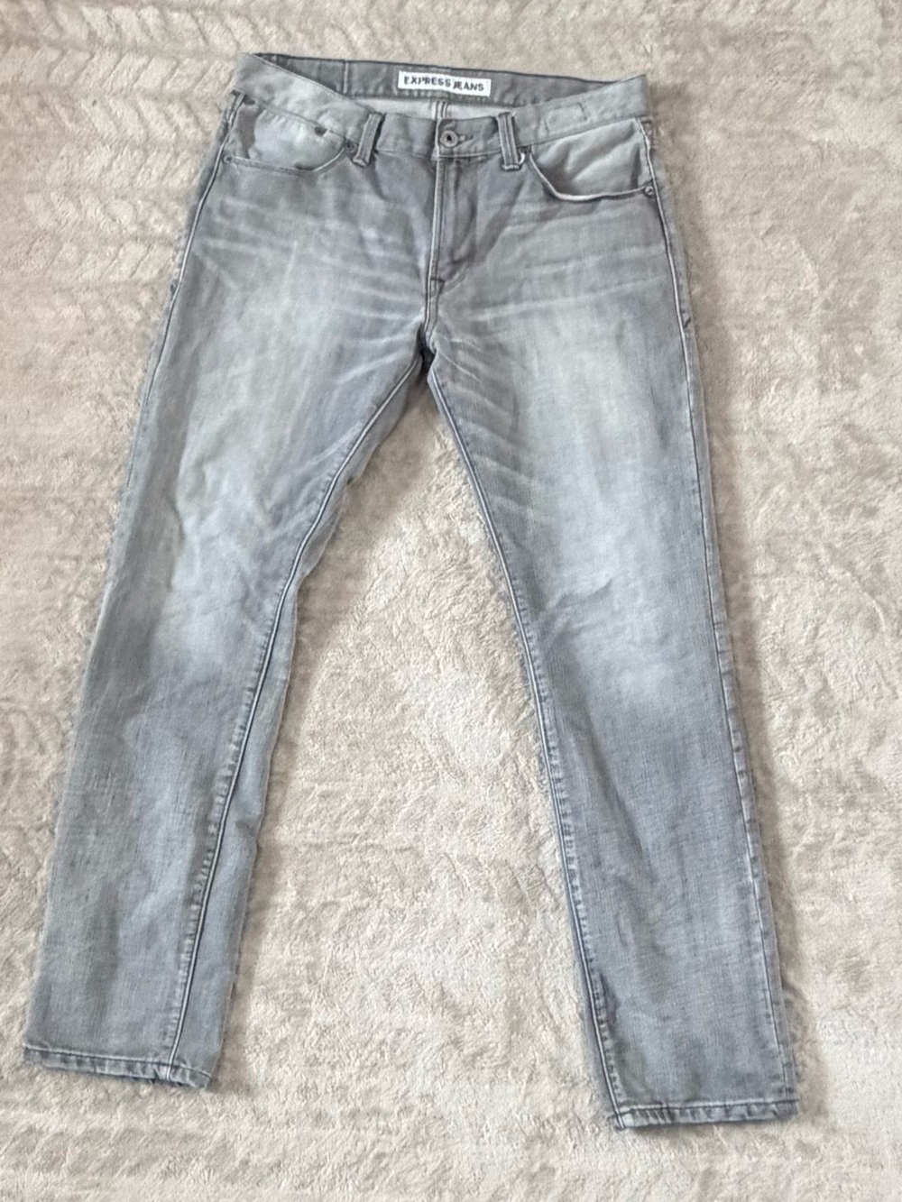 Express Jeans Men 32x32 Rocco Slim Fit Y2K Street Grey Faded Wash Denim Pants